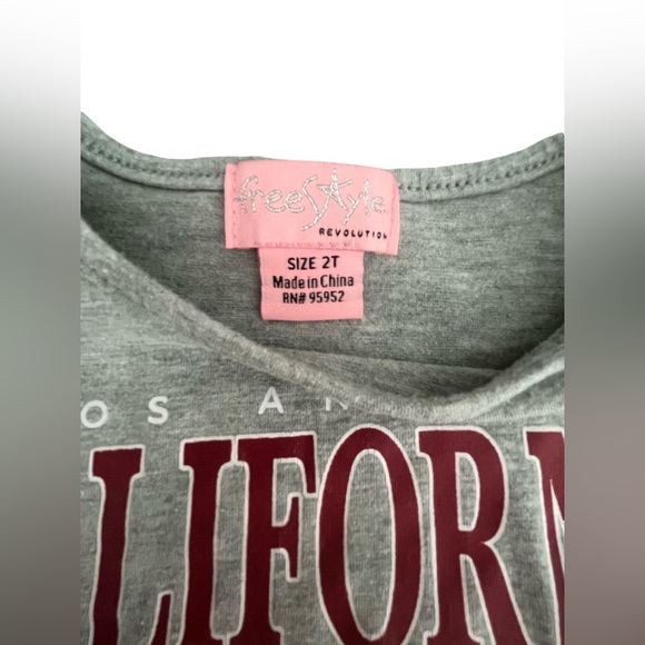 Freestyle Revolution Gray and Burgundy CaliBear and Bellbottom Pants Set Size 2T - Picture 3 of 6